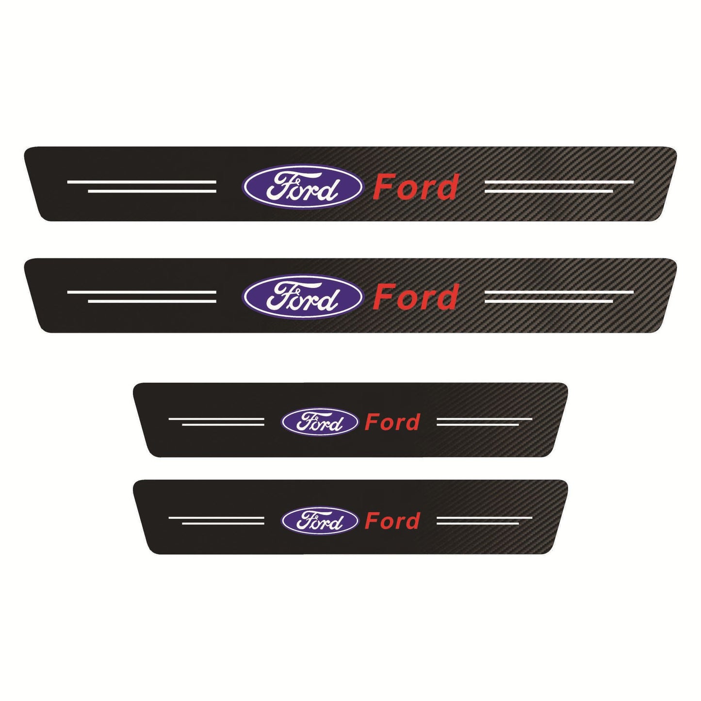 Juego de 8 pegatinas personalizadas con logo de marca, de carbono, súper resistentes, Anti rayones, Anti desgaste, para umbrales de puertas de automóviles.