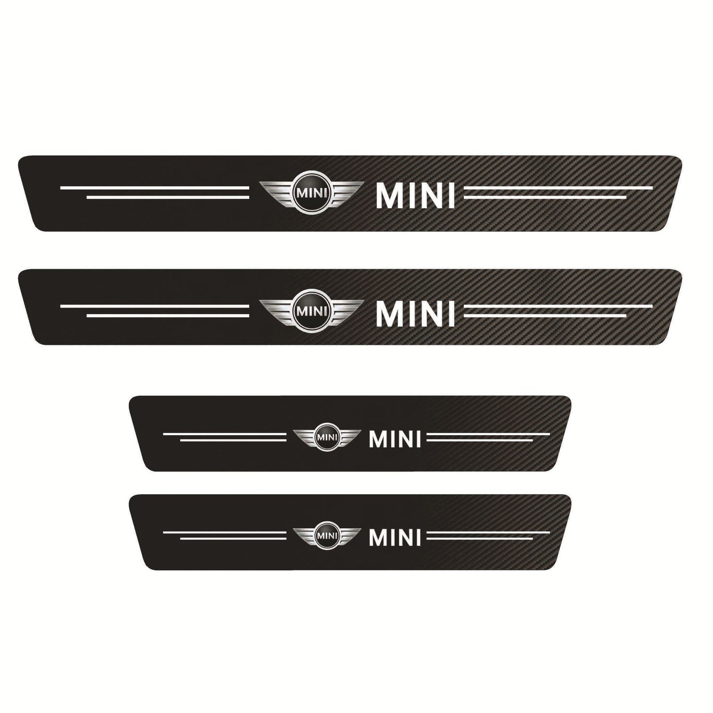 Juego de 8 pegatinas personalizadas con logo de marca, de carbono, súper resistentes, Anti rayones, Anti desgaste, para umbrales de puertas de automóviles.